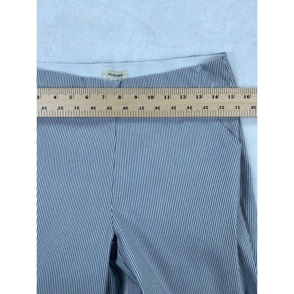 NWT Max Studio Womens Straight Leg Pant  Blue & White Elastic Waist Pants Medium - Picture 6 of 13